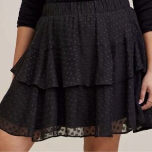 Torrid Black Tiered Heart Print Skirt Size 2X